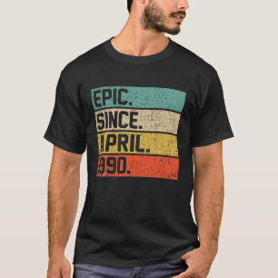 Vintage Men Women 32Nd Birthday Epic Since April 1 T-Shirt