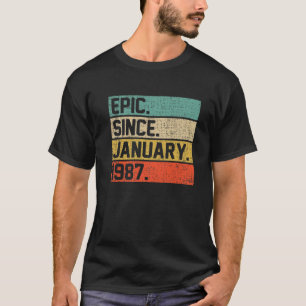 Vintage Men Women 35Th Birthday Epic Since January T-Shirt