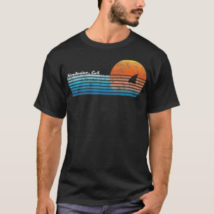 Vintage Mendocino CA Retro 80s Fin Sunset T-Shirt