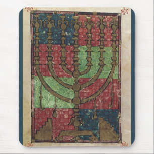Vintage Menorah, Festival of Lights Happy Hanukkah Mouse Mat