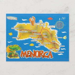 Vintage Menorca Spain Illustrated Postcard