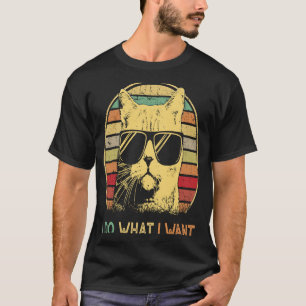 Vintage Mens ca Meowy I do what i want cat T-Shirt