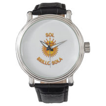 Vintage Men's Circular Watch with Leather Strap