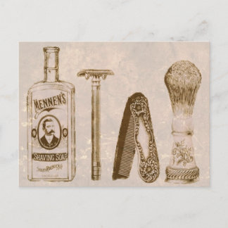 Vintage Men's Shaving Kit Razor Postcard