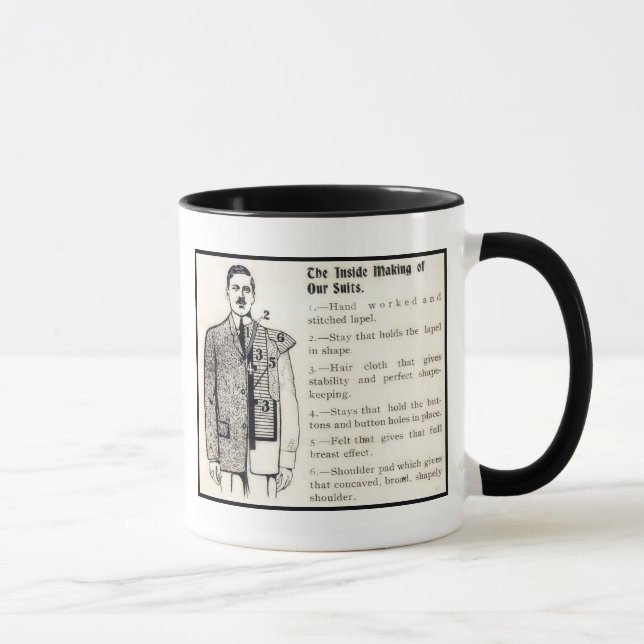 Vintage Men's Suits Personalised Mug (Right)