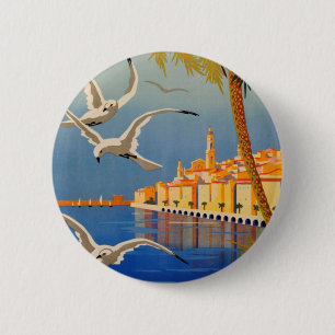 Vintage Menton CoTe D'azur 6 Cm Round Badge