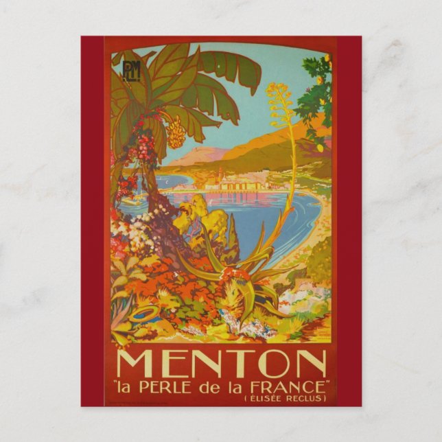 Vintage Menton CoTe D'azur France Postcard (Front)