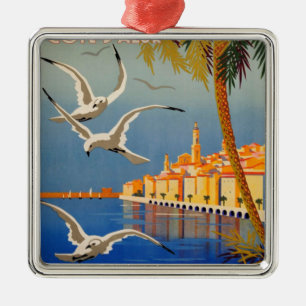 Vintage Menton CoTe D'azur Metal Tree Decoration