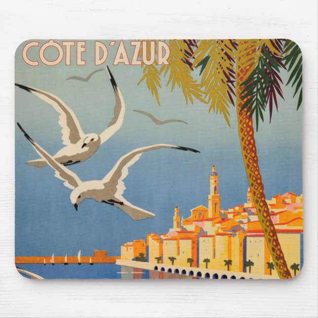 Vintage Menton CoTe D'azur Mouse Mat (Front)