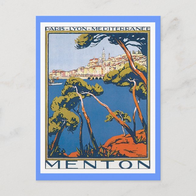 Vintage Menton France Postcard (Front)