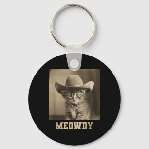 Vintage Meowdy Cat Key Ring