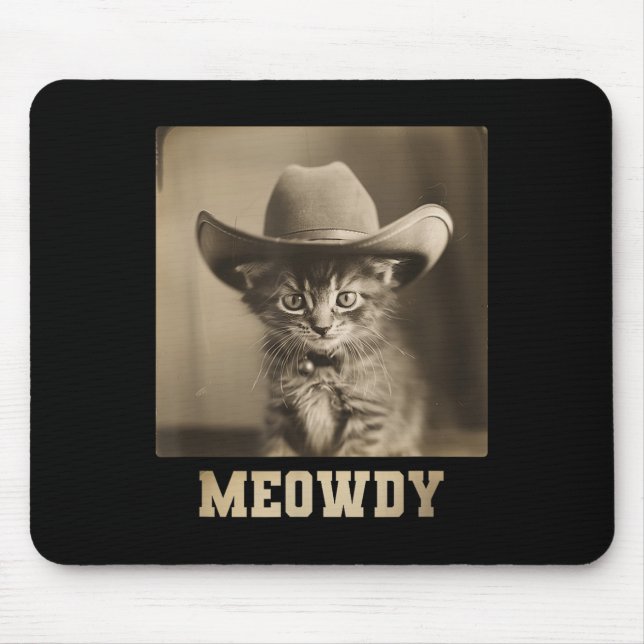 Vintage Meowdy Cat  Mouse Mat (Front)