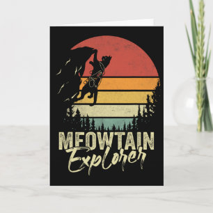 Vintage Meowtain Explorer Rock Climber Retro Cat C Card