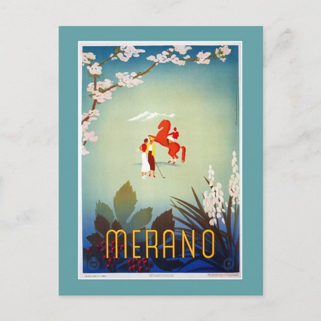 Vintage Merano Meran Italian travel Postcard (Front)