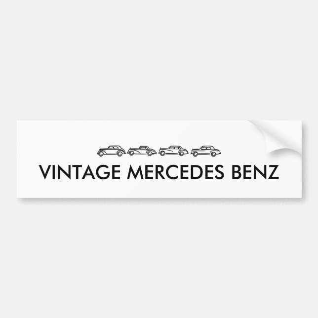 Vintage Mercedes Models Bumper Sticker (Front)