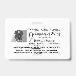 Vintage Merchants Police ID Badge