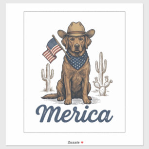 Vintage Merica Cowboy Dog American Flag Shirt_1