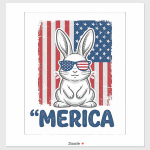 Vintage Merica Patriotic Bunny Shirt Design_1