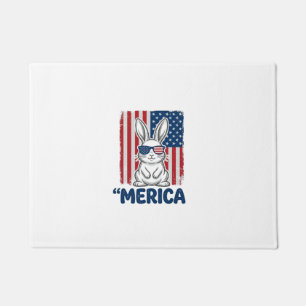 Vintage Merica Patriotic Bunny Shirt Design_1 Doormat
