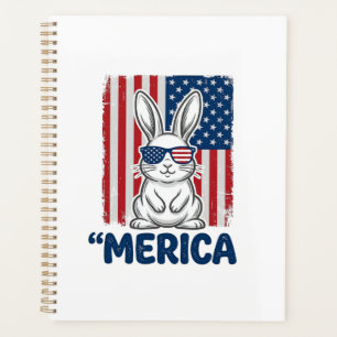 Vintage Merica Patriotic Bunny Shirt Design_1 Planner