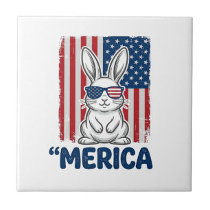 Vintage Merica Patriotic Bunny Shirt Design_1 Tile