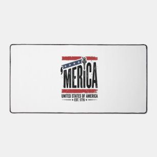 Vintage Merica Patriotic Distressed Shirt Design_1 Desk Mat