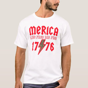 Vintage Merica Rock N Roll Style 4Th Of July Patri T-Shirt