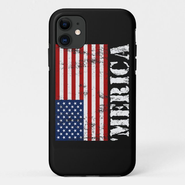 Vintage 'MERICA US Flag iPhone 5 Case (Back)