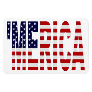 Vintage 'MERICA US Flag Patriotic Premium Magnet