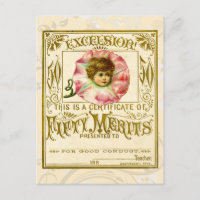 Vintage Merit Card for Good Behaviour