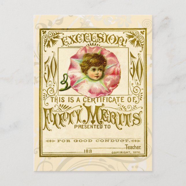 Vintage Merit Card for Good Behaviour (Front)