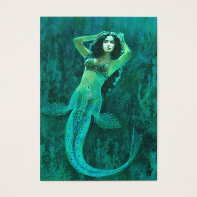Vintage Mermaid ACEO Business Card (Front)