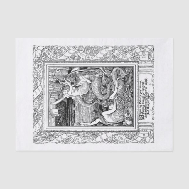 Vintage mermaid art tissue paper (Front)