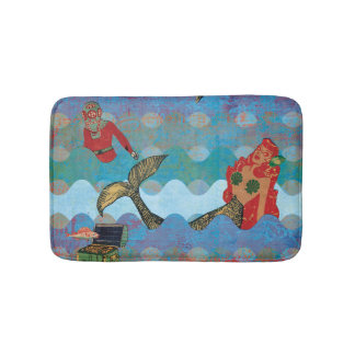 vintage mermaid bath mat