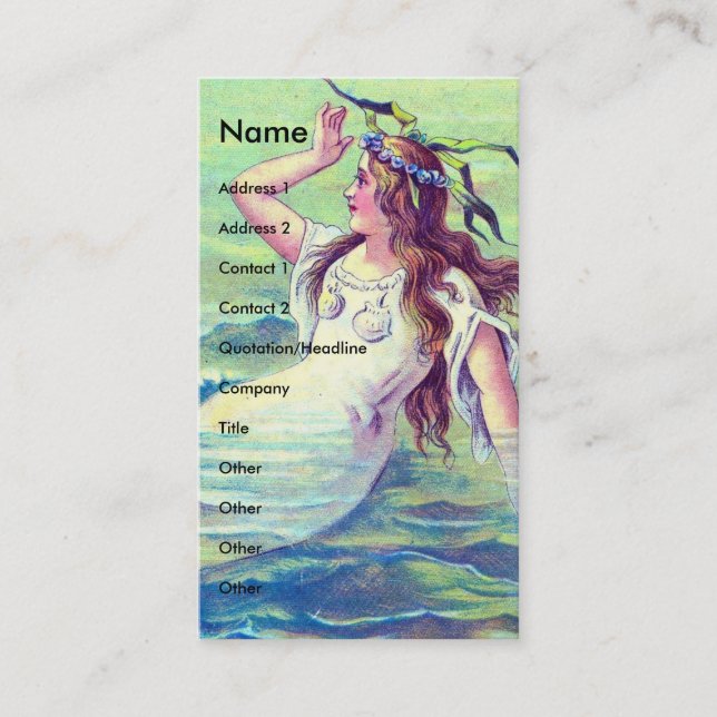 Vintage Mermaid Business Card (Front)