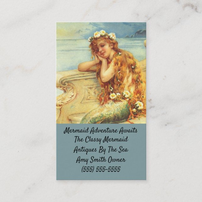 Vintage Mermaid Business Card (Front)
