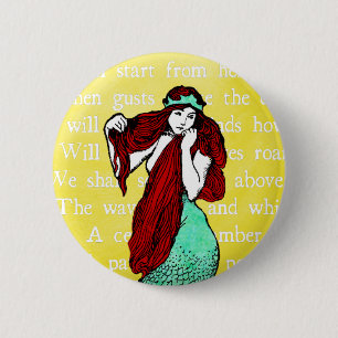 Vintage Mermaid Button