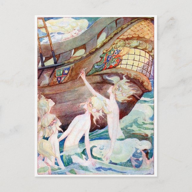 Vintage Mermaid by Anne Anderson Postcard (Front)