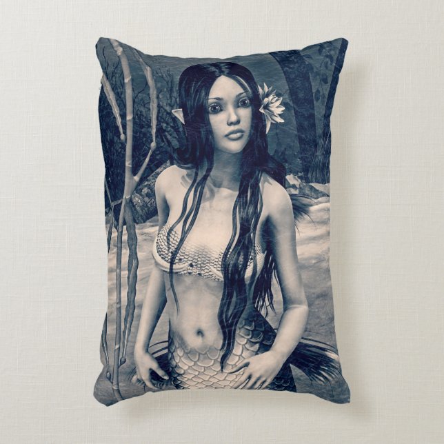 Vintage Mermaid Decorative Cushion (Front(Vertical))