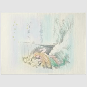 Vintage Mermaid Gazing into a Ship's Window  Tissue Paper