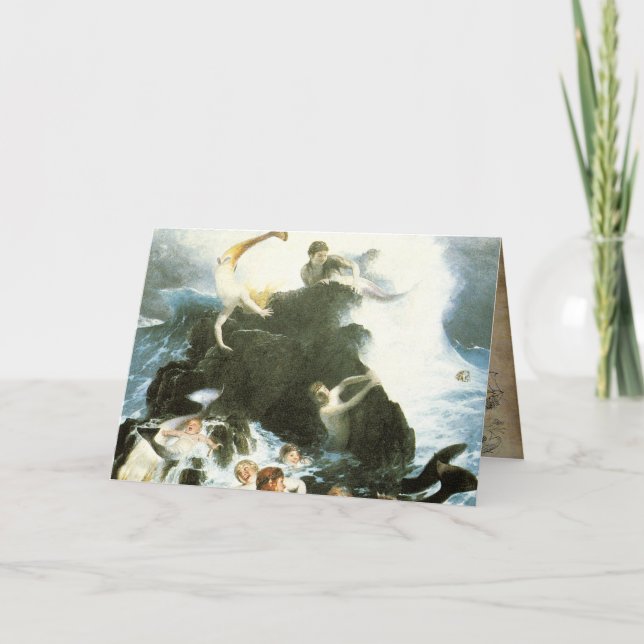 Vintage Mermaid Greeting card (Front)