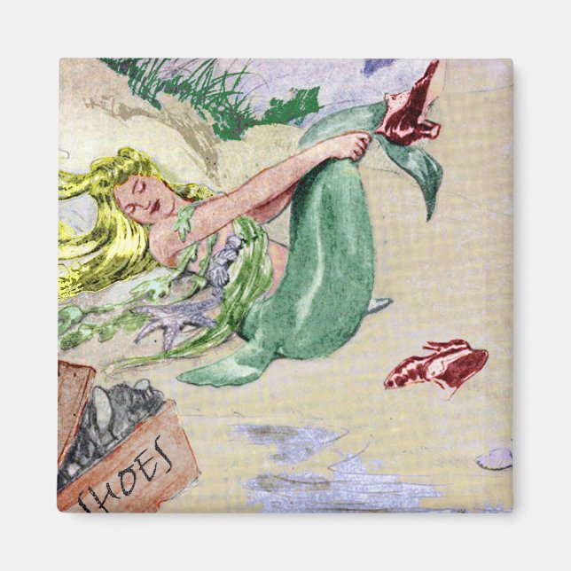 Vintage Mermaid in Colour Magnet (Front)