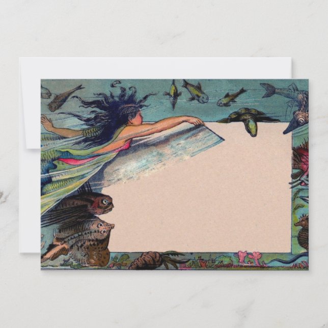 Vintage Mermaid Invitation (Front)