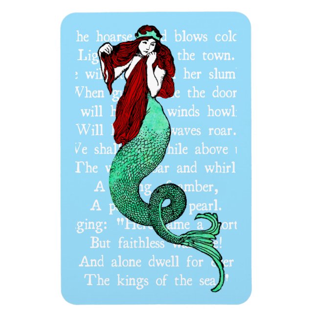 Vintage Mermaid Magnet (Vertical)