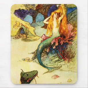 Vintage Mermaid Mouse Pad
