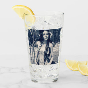 Vintage Mermaid Old Photo Fantasy Art Glass