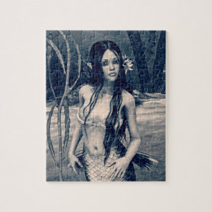 Vintage Mermaid Old Photo Fantasy Art Jigsaw Puzzle
