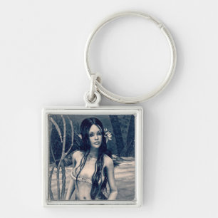 Vintage Mermaid Old Photo Fantasy Art Key Ring