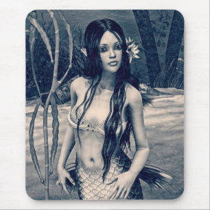 Vintage Mermaid Old Photo Fantasy Art Mouse Mat