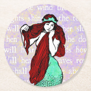 Vintage Mermaid Paper Coaster